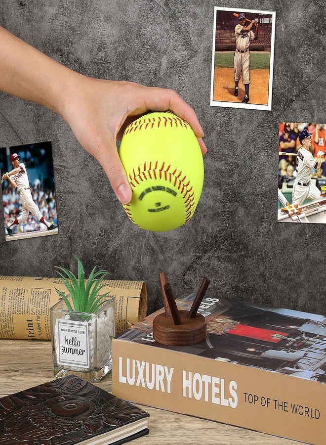 GUSHBIN Softball Holder Wooden Baseball Display Stand for Collector, Baseball Holder Small Sport Ball Display Rack for Softball Tennis Spheres,2 Inches Tall - Image 4